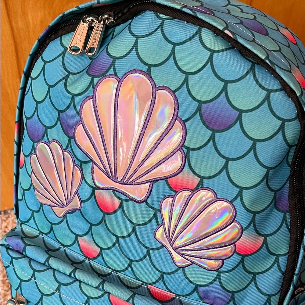 Loungefly Disney Little Mermaid Holographic Shell Backpack - Picture 4 of 7